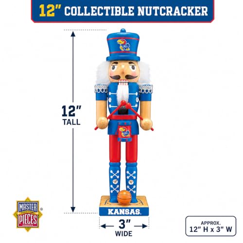 Kansas Jayhawks 12-Inch Wooden Nutcracker Figurine - Hand-Crafted Sports Decor