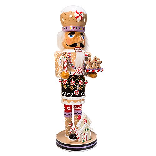16-Inch Wooden Gingerbread Christmas Nutcracker Tabletop Holiday Decor