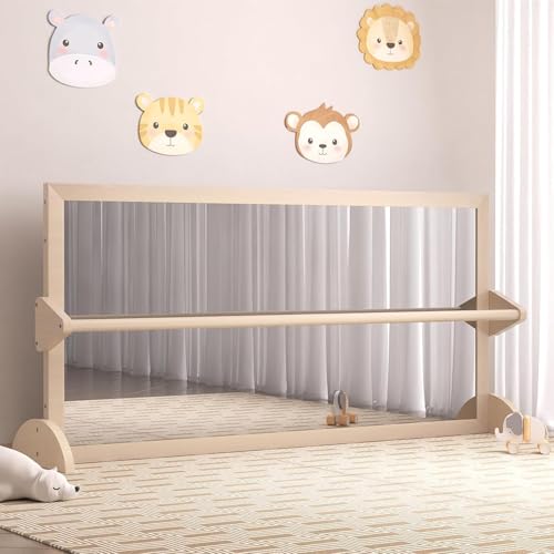 3-in-1 Montessori Baby Mirror with Pull-Up Bar for Standing & Tummy Time