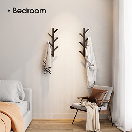 16-Inch Wall Mounted Metal Coat Rack with 6 Hooks for Entryway