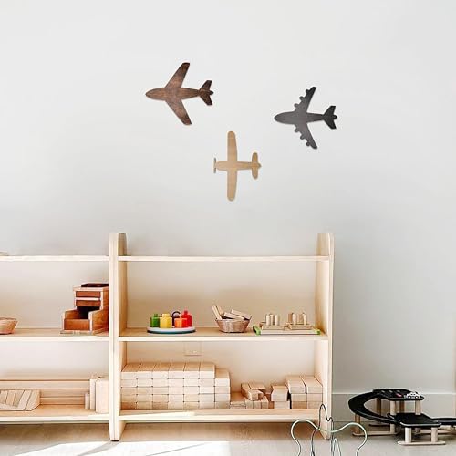 Airplane Wall Decor Set for Kids Room, Nursery Adventure Theme Wall Art