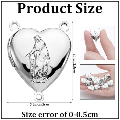 12 Pcs 1-Inch Our Lady of Grace Rosary Centerpiece Locket Connectors
