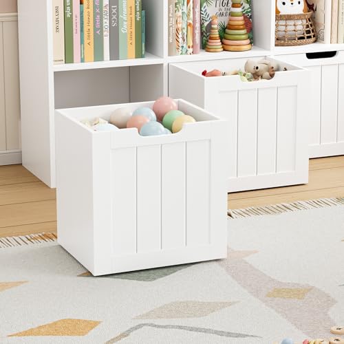 Kids Toy Storage Organizer with 3 Movable Drawers and Bookshelf, White