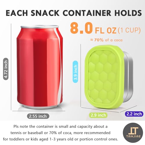 Stainless Steel Snack Containers for Kids with Silicone Lids - 8 oz (4 Pack)