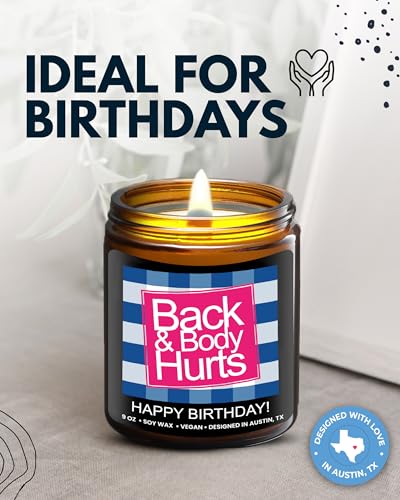 Funny Birthday Candle - Lavender & Sage Soy Wood Wick Candle, 9 oz