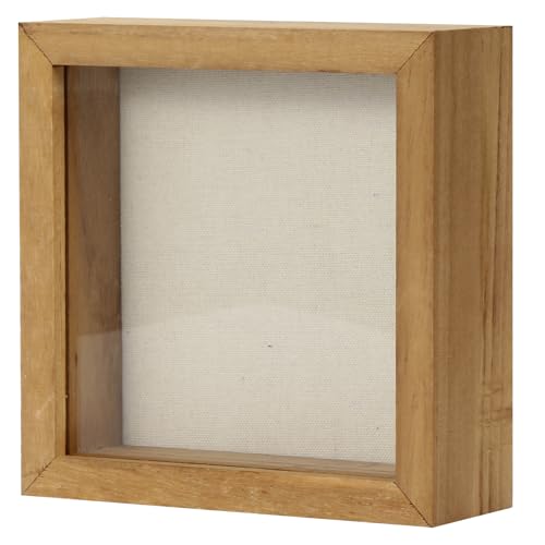 5x5 Wood Shadow Box Display Case for Memorabilia, Photos and Awards