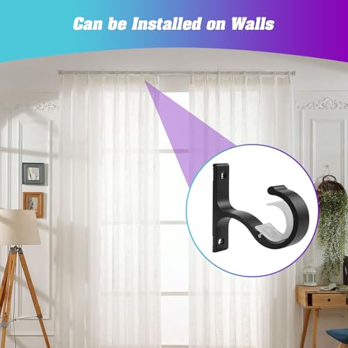 Heavy Duty Ceiling or Wall Mount Curtain Rod Brackets for 1 Inch Rods