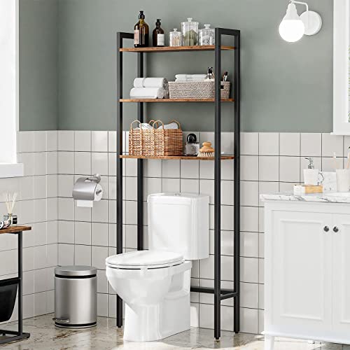 3-Tier Over-the-Toilet Storage Shelf, Rustic Bathroom Organizer Rack