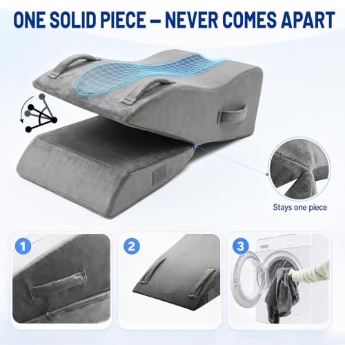 Leg Elevation Pillow Wedge for Post Surgery Recovery - Adjustable Height