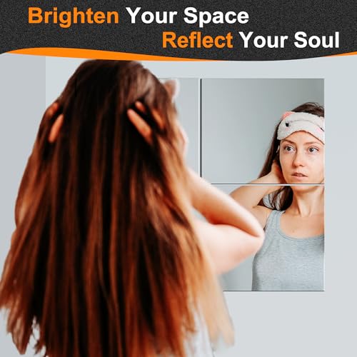 Frameless Glass Mirror Tiles 14" x 12" (4-Pack) - Full Length Wall Mirror