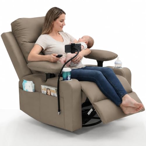 Electric Power Glider Nursery Rocking Chair with Swivel and Recliner