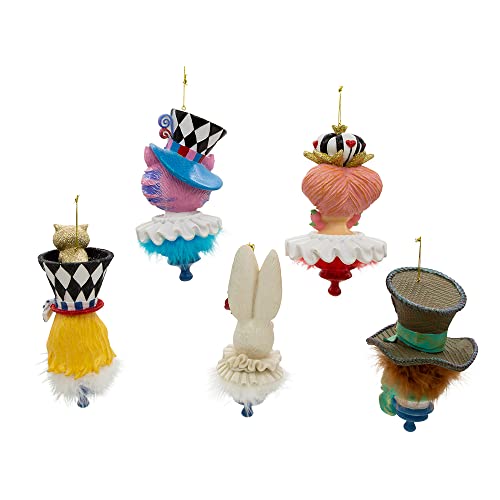 Kurt S. Adler 6.25-Inch Resin Hollywood Hats Ornament Set - Alice in Wonderland