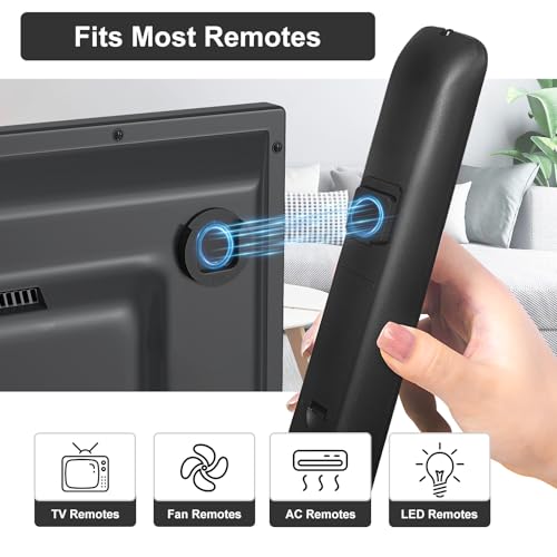Magnetic Remote Control Holder Wall Mount 4 Pack Black