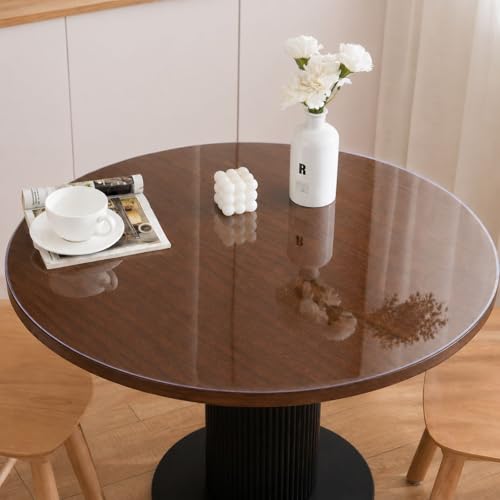 42-Inch Round Clear Table Protector, 1.5mm Thick Scratch-Resistant Cover