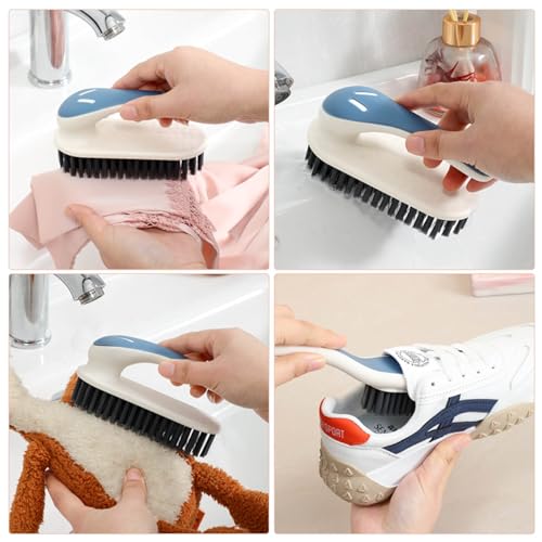 Soft Bristle Household Scrub Brush Set - 2 Pack Laundry & Shoe Cleaner