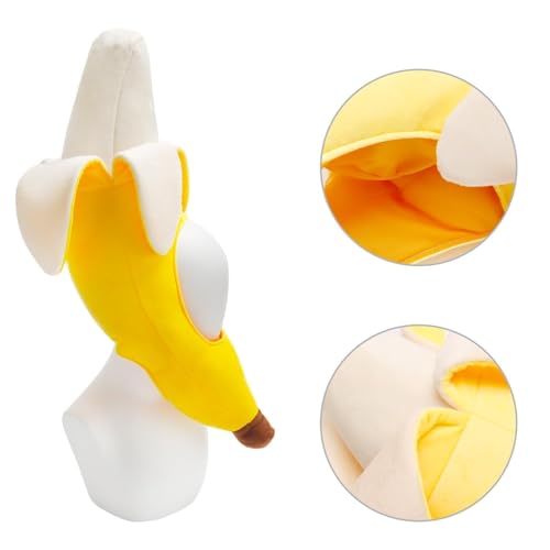 Funny Banana Plush Hat for Costume Parties and Halloween Dress Up