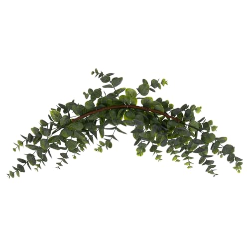 32-Inch Artificial Eucalyptus Crescent Swag, Realistic Green Foliage