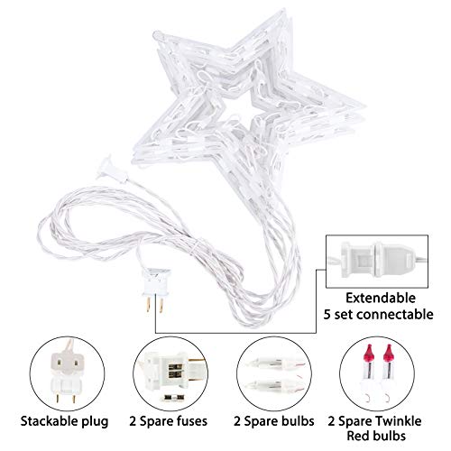 Minetom 8.5 Ft 6-Star Icicle Christmas Lights - 100 Mini Bulbs Connectable Warm White, 1 PC - 6 Drops
