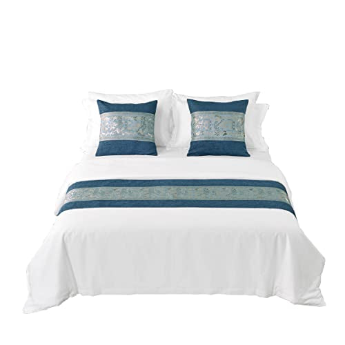 AMBERIS Chenille Bed Runner - Decorative Bed Scarf for Home & Hotel