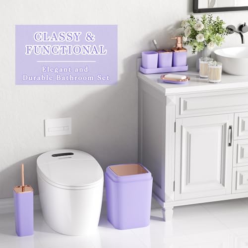 Complete Bathroom Accessory Set with Ombre Shower Curtain and Non-Slip Rugs