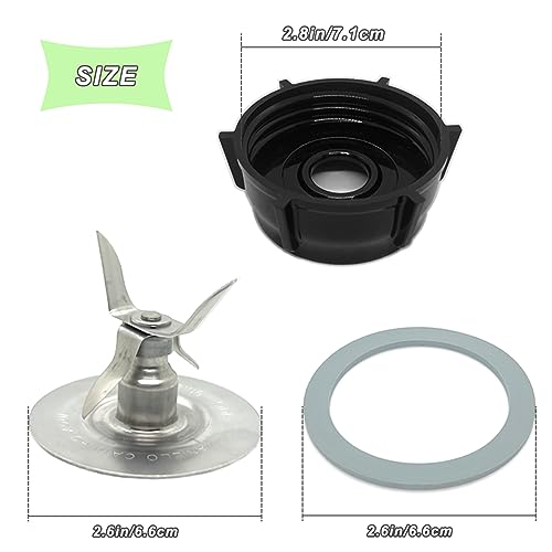 Blender Replacement Parts Kit: 4-Point Ice Crusher Blade, Jar Base & Gaskets