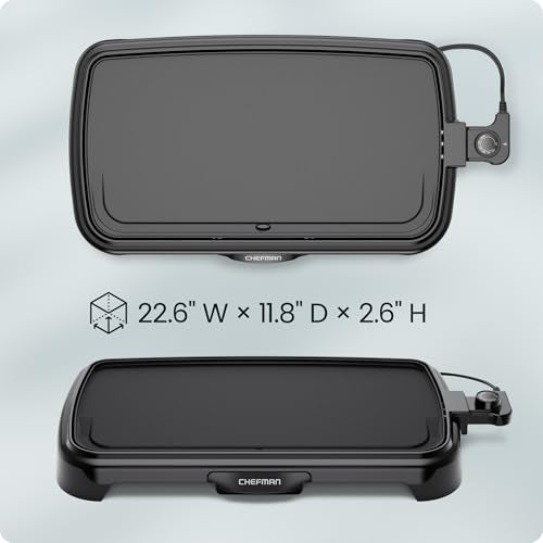 XL Nonstick Electric Griddle 10x20 Immersible Flat Top Grill with Drip Tray