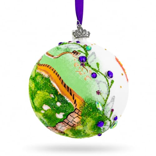 The Great Wall of China Glass Ball Christmas Ornament 4-Inch — Hand-Painted German Glass