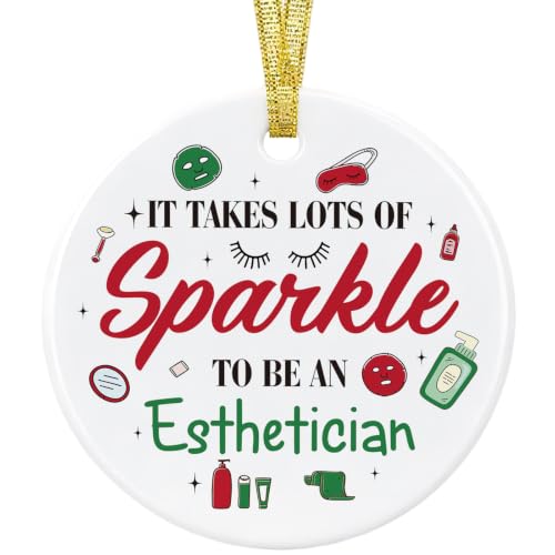 Esthetician Christmas Ornament - 2026 Gift for Women, Ceramic Keepsake