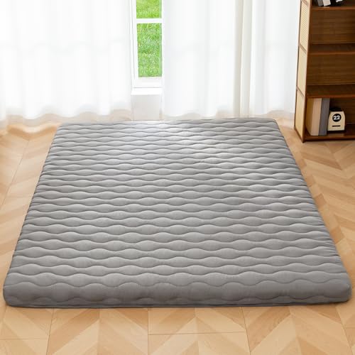 Japanese Floor Futon Mattress, 3-Inch Thick Foldable Sleeping Pad, Full Size