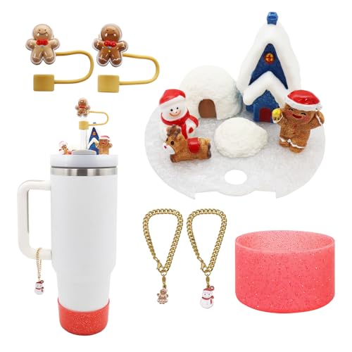 Christmas Biscuit Man Cup Lid Topper Decoration for 40oz Stanley Cup - Holiday Decor