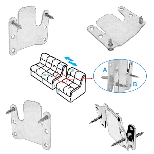 Heavy Duty Sectional Couch Connectors - 4 Pack Universal Sofa Interlocking Brackets