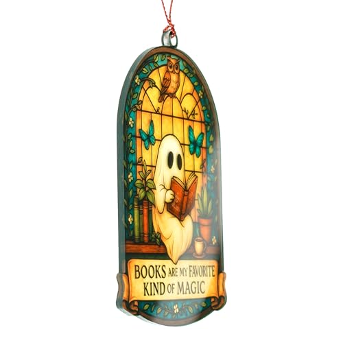 RUSATEN Ghost Book Christmas Ornament - Spooky Holiday Decor, Unique Gift, Ghost Reading, 2026 Edition