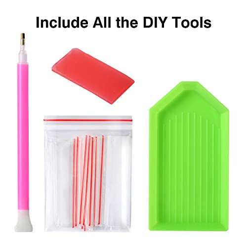 KTHOFCY 5D Diamond Painting Kit Full Drill for Adults & Kids - Christmas Garland 15.7x11.8 in