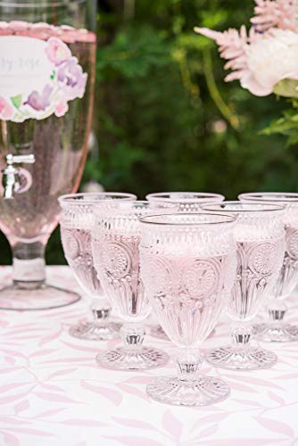 Vintage Inspired Pressed Glass Goblet - Clear Stemware for Cocktails