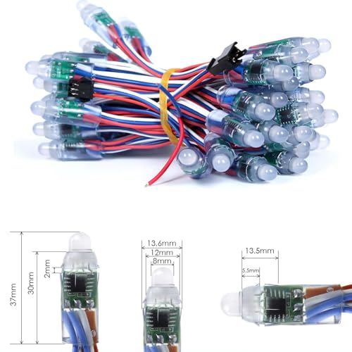 Ruirui 500PCS DC12V WS2811 RGB Pixel String Lights Waterproof 12mm