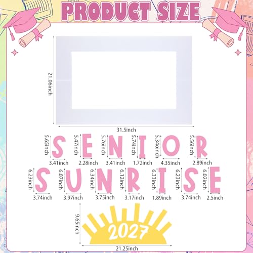 2027 Senior Sunrise Photo Booth Frame - Large Back to School Party Prop