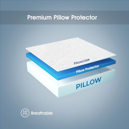 Gusseted Pillow Protector, 100% Cotton Zippered Encasement - Standard