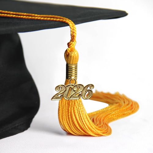 Graduation Tassel with 2026 Gold Date Drop Charm - 9-Inch Academic Keepsake