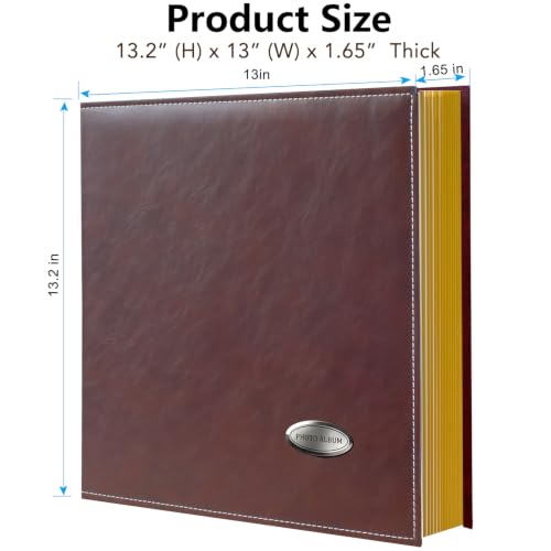 Self-Adhesive Photo Album with PU Leather Cover, 40-Page Scrapbook Album