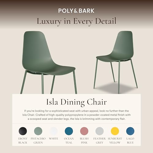 Modern Dining Chairs Set of 4, Pistachio Green Plastic Chairs with Metal Legs