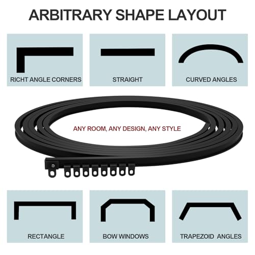 Flexible 9.84ft Ceiling Curtain Track Kit for Room Dividers and RVs