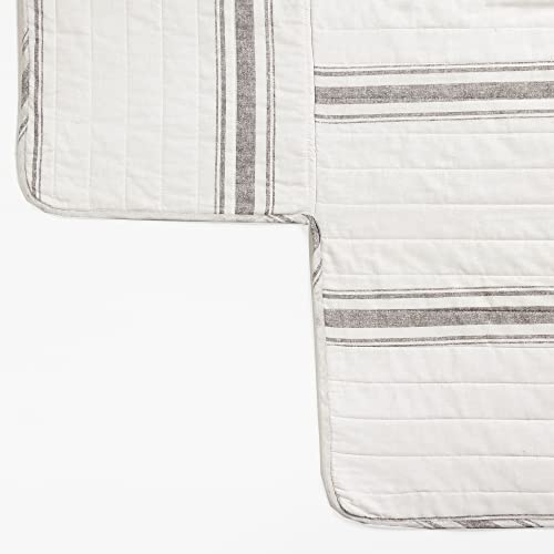 Farmhouse Stripe Cotton Daybed Cover Set, 6-Piece Twin Quilt Bedding