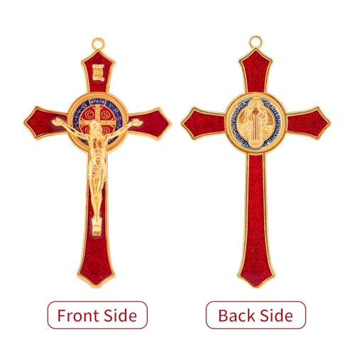 7-Inch St. Benedict Crucifix Wall Cross - Enamel Catholic Home Decor