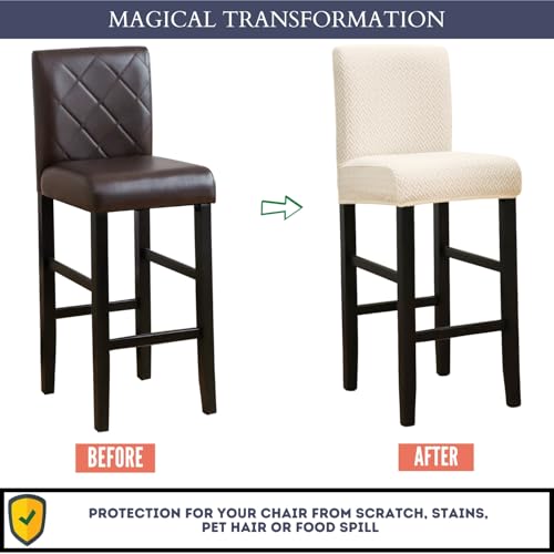 Stretch Bar Stool Covers Set of 4 - Washable Counter Height Seat Covers