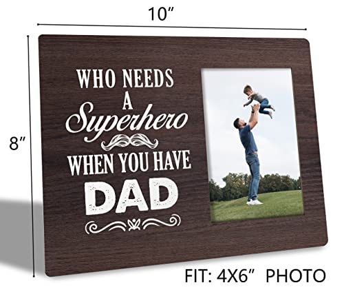HALUOSI Superhero Dad Plaque Frame Fathers Day Gift Variation 03