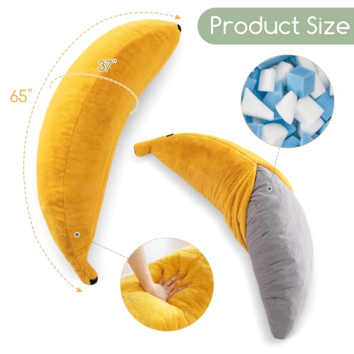 Banana Shape Memory Foam Body Pillow - Soft Decorative Cushion