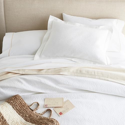 Vienna Matelasse Standard Sham - Elegant White Bedding