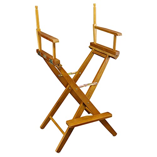 30-Inch Solid Wood Director Chair Frame, Foldable Honey Oak Finish