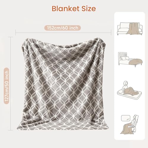 Electric Heated Throw Blanket with 4 Heat Levels, 50"x60"