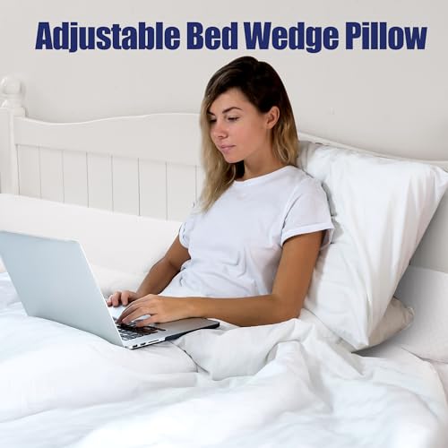 Foldable Bed Wedge Gap Filler Pillow for Headboard & Mattress - White